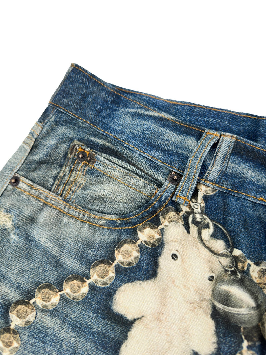 Acne Studios Ornate Graphic‑Print Wide‑Leg Denim Jeans