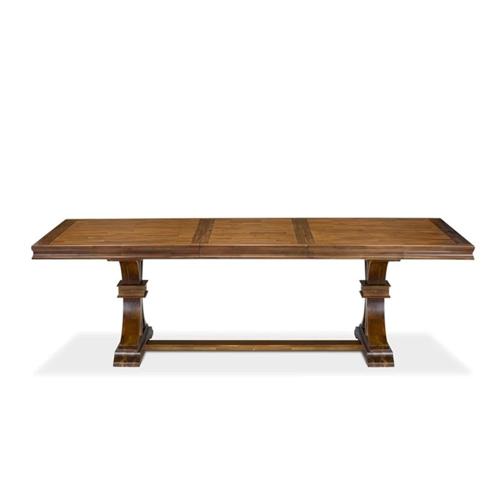 9-Piece Walnut Acacia Wood Dining Set with Leaf E111011