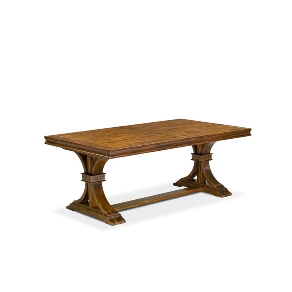 9-Piece Walnut Acacia Wood Dining Set with Leaf E111011
