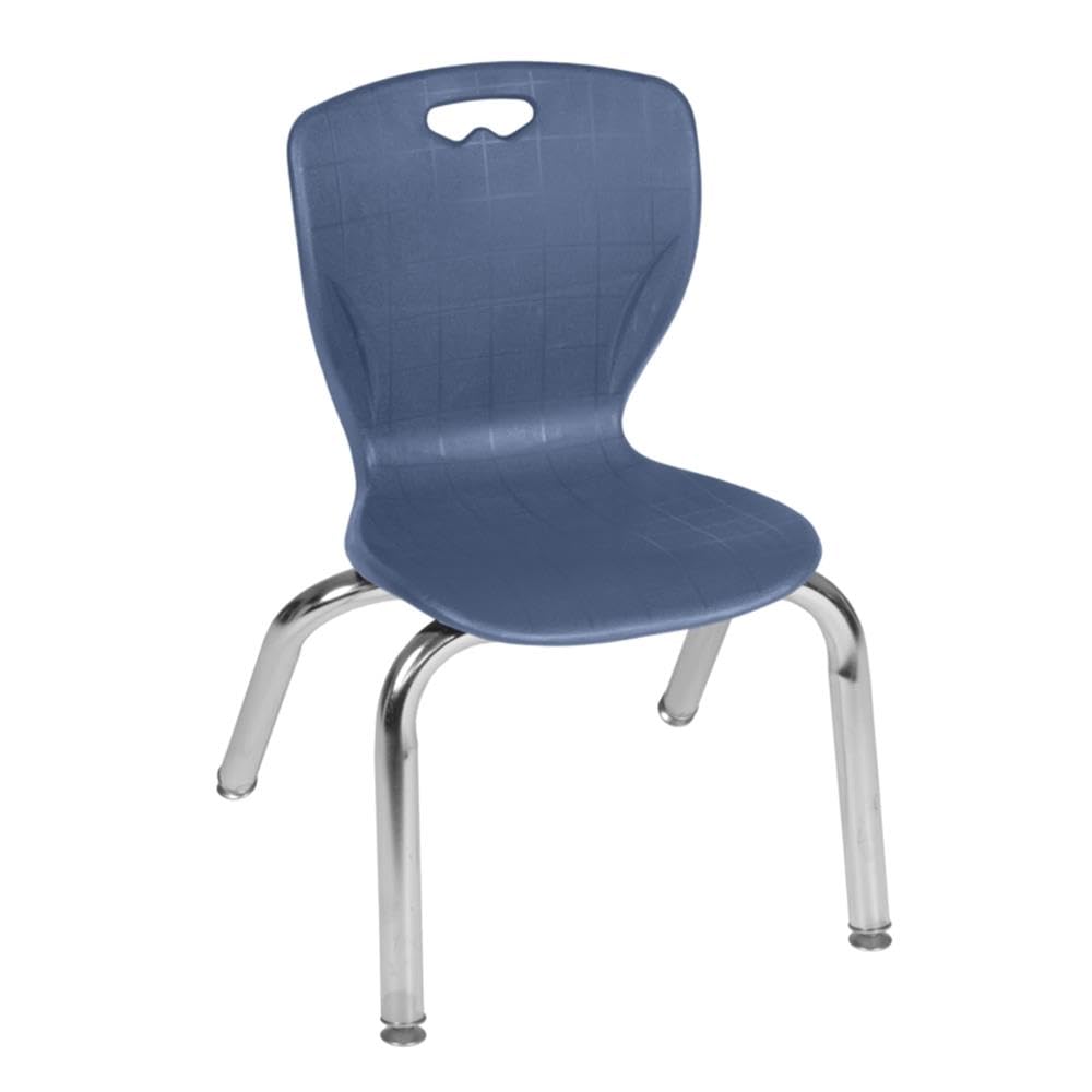 30" Square Mobile Table with 4 Blue Stackable Chairs V921