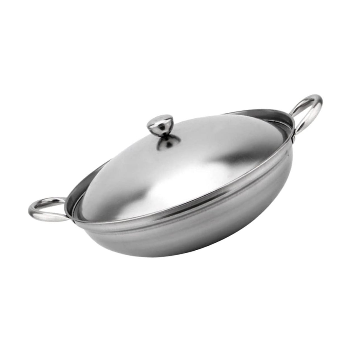 Stainless Steel Double Handle Cooking Pot with Lid U164504