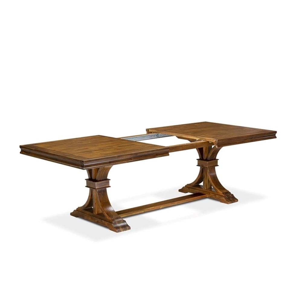 9-Piece Walnut Acacia Wood Dining Set with Leaf E111011
