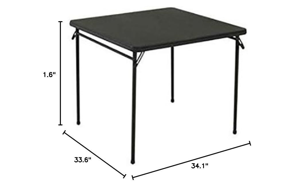 Black Square Folding Table 34"x34" D554283