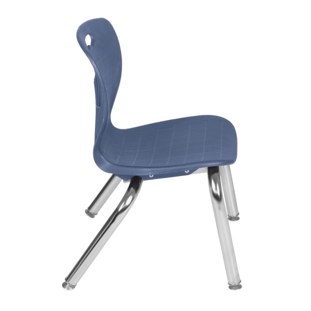 30" Square Mobile Table with 4 Blue Stackable Chairs V921