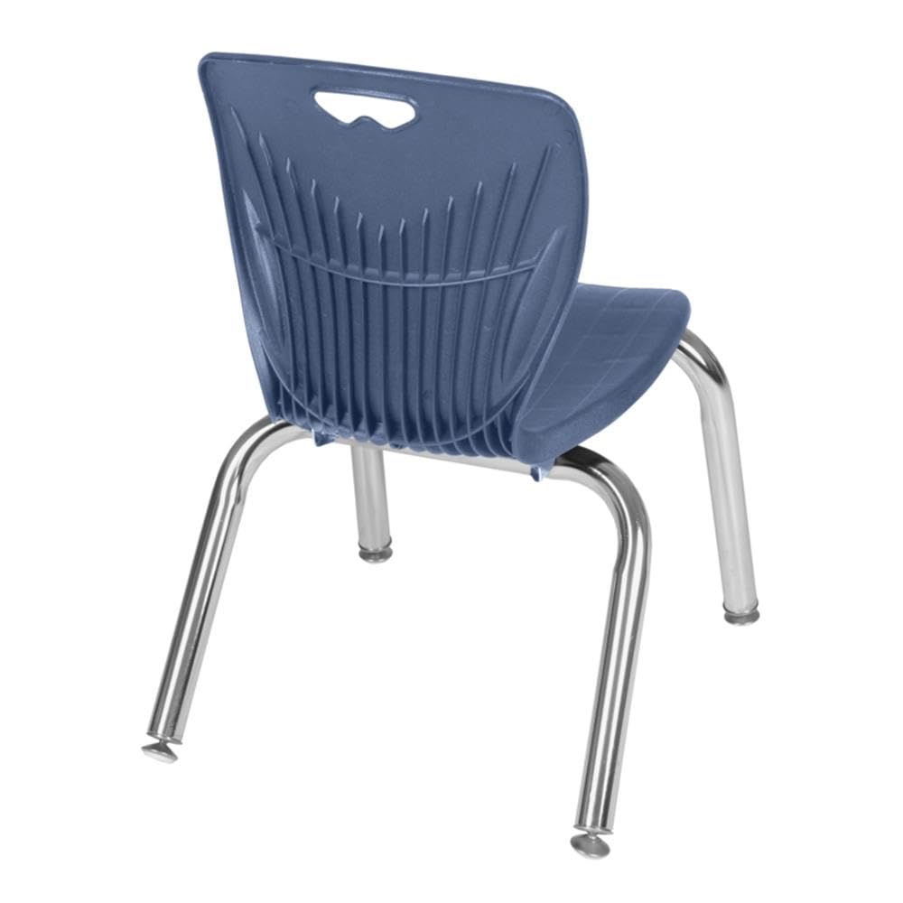 30" Square Mobile Table with 4 Blue Stackable Chairs V921