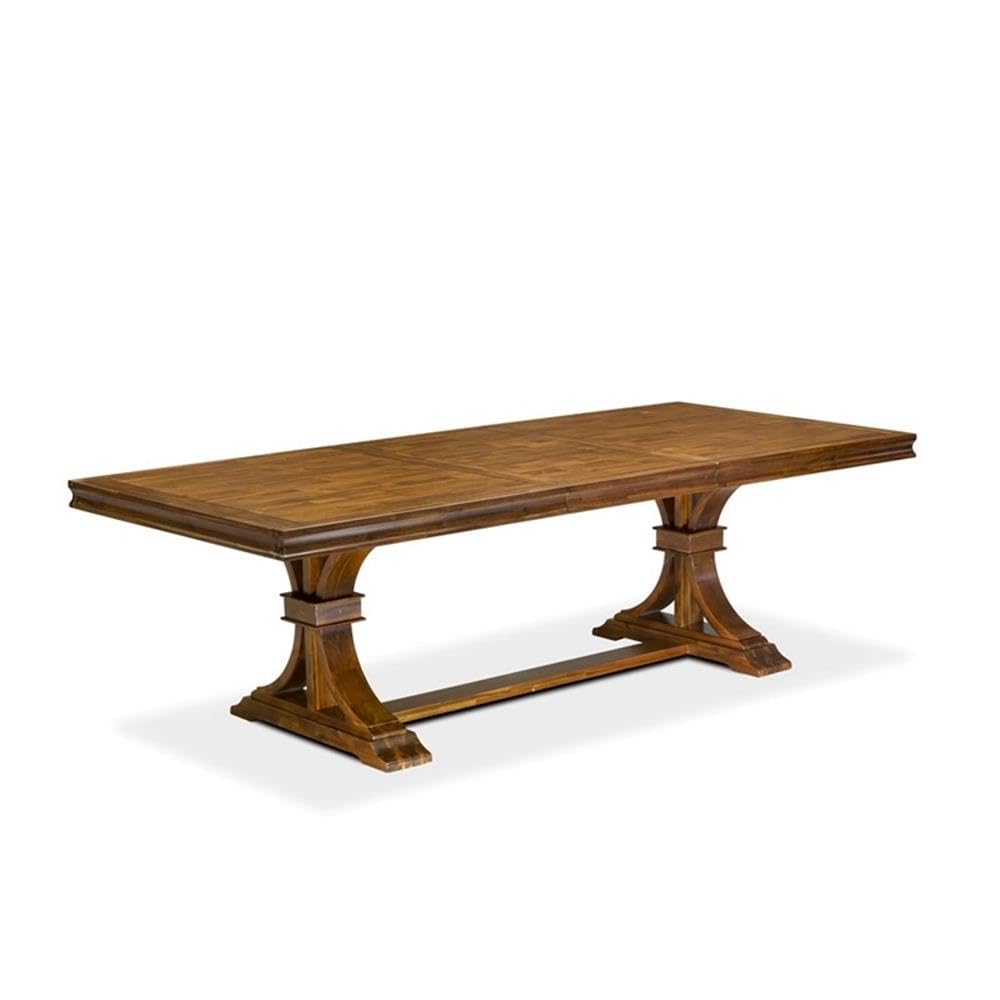 9-Piece Walnut Acacia Wood Dining Set with Leaf E111011