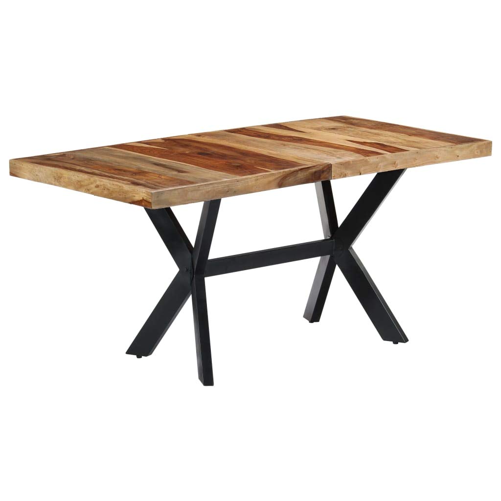 Rustic Industrial Style Solid Sheesham Wood Dining Table K619