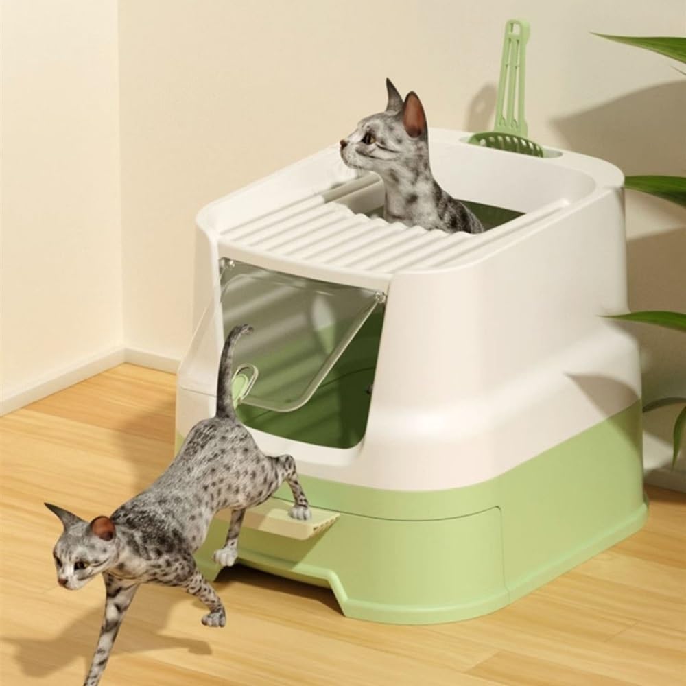 Enclosed Top-Entry Cat Litter Box with Scoop B1607