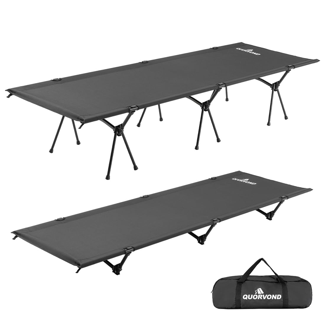Adjustable Ultralight Folding Camping Cot 330lbs Black R97457