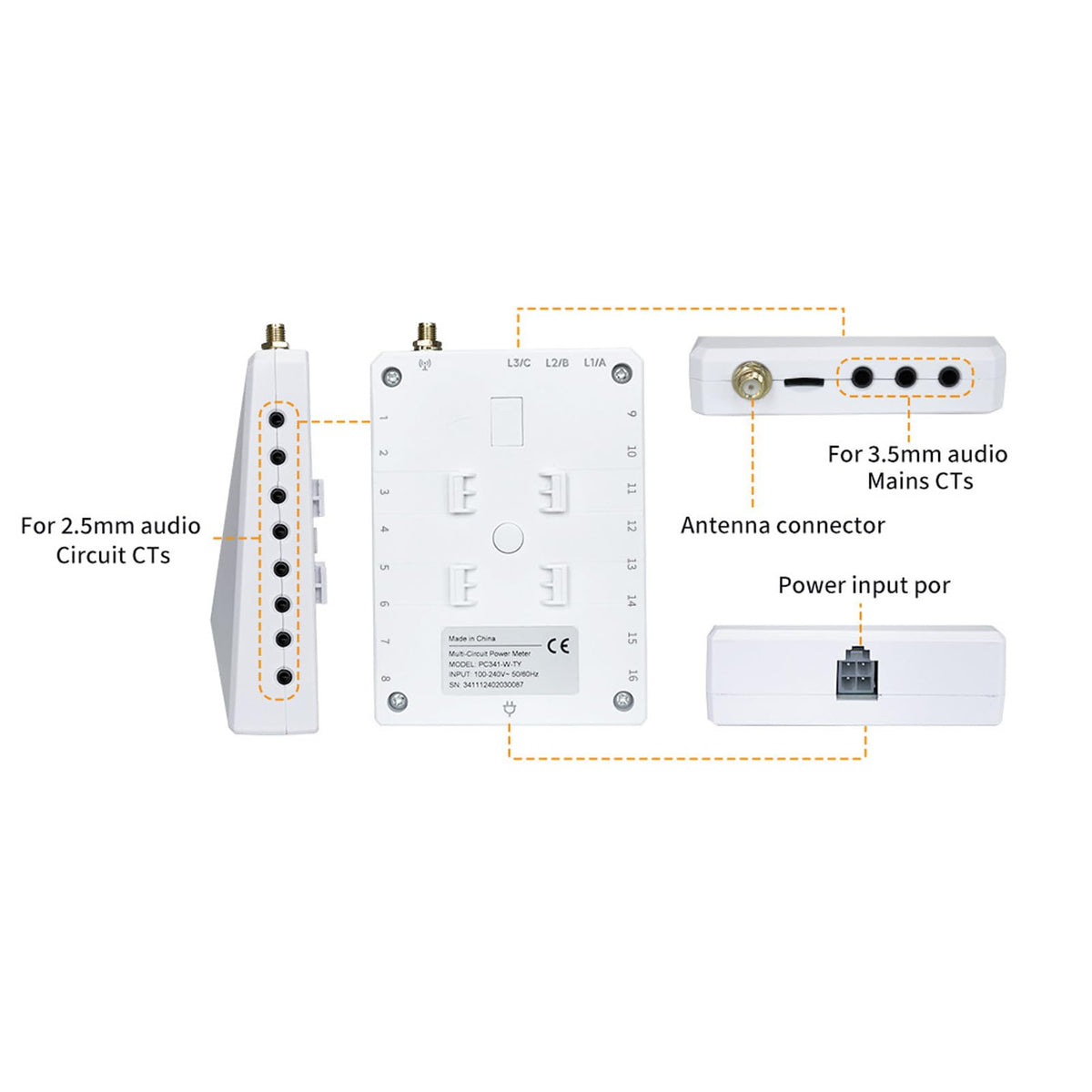 WiFi 3 Phase 4 Wire Bidirectional Energy Meter with Sensors L683620