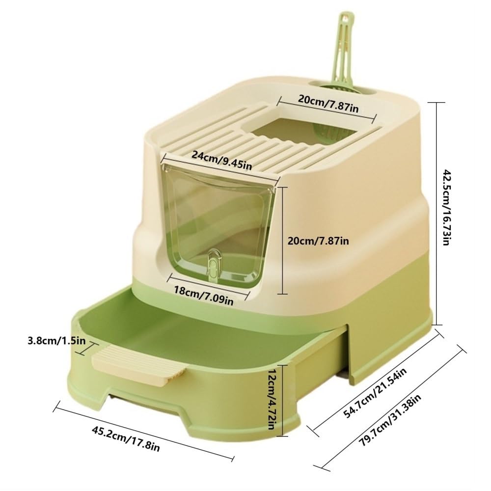 Enclosed Top-Entry Cat Litter Box with Scoop B1607