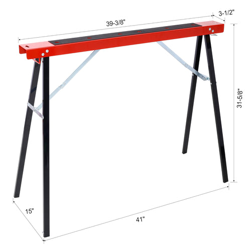 2 Pack Folding Heavy Duty Metal Sawhorse 550 Lb Capacity E450