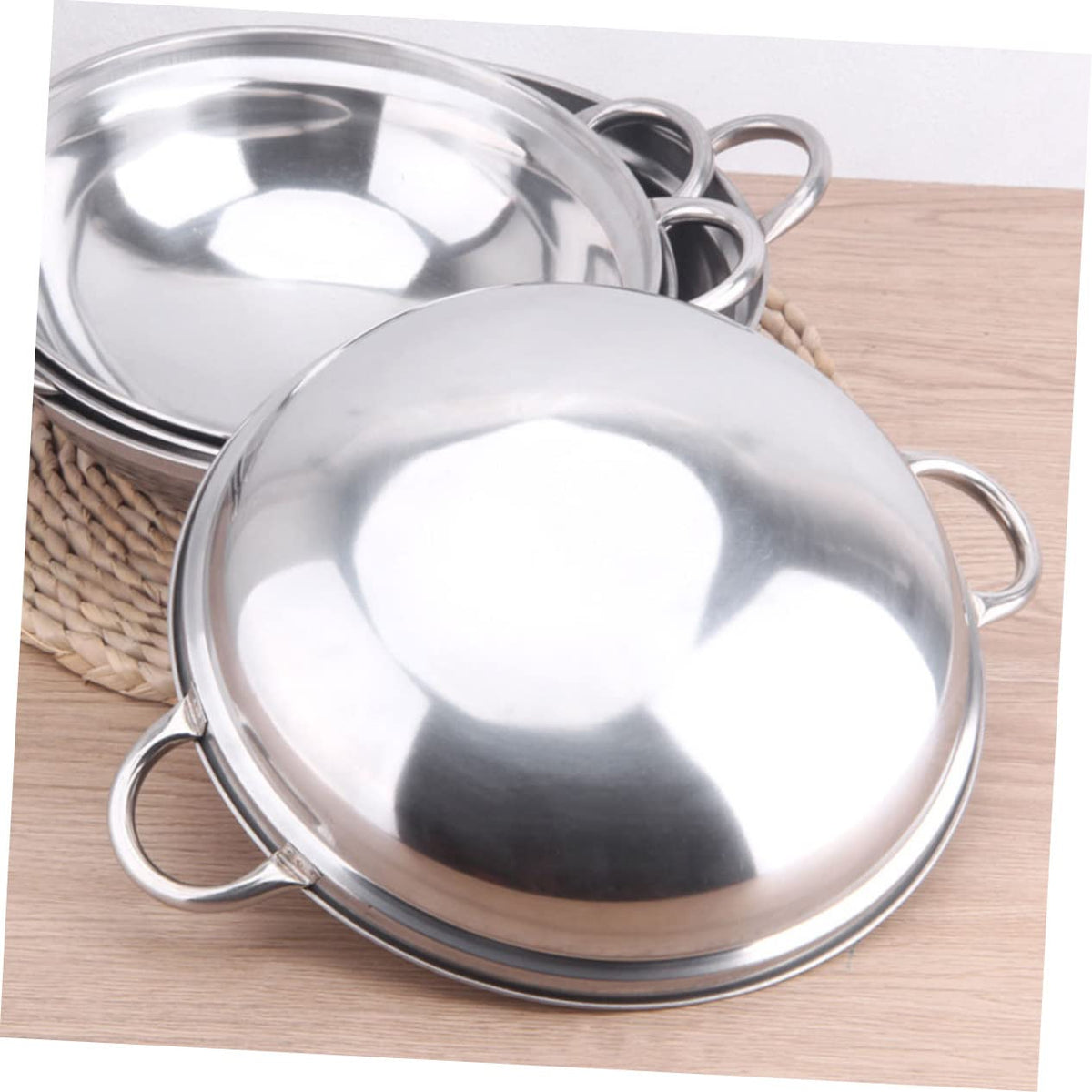Stainless Steel Double Handle Cooking Pot with Lid U164504