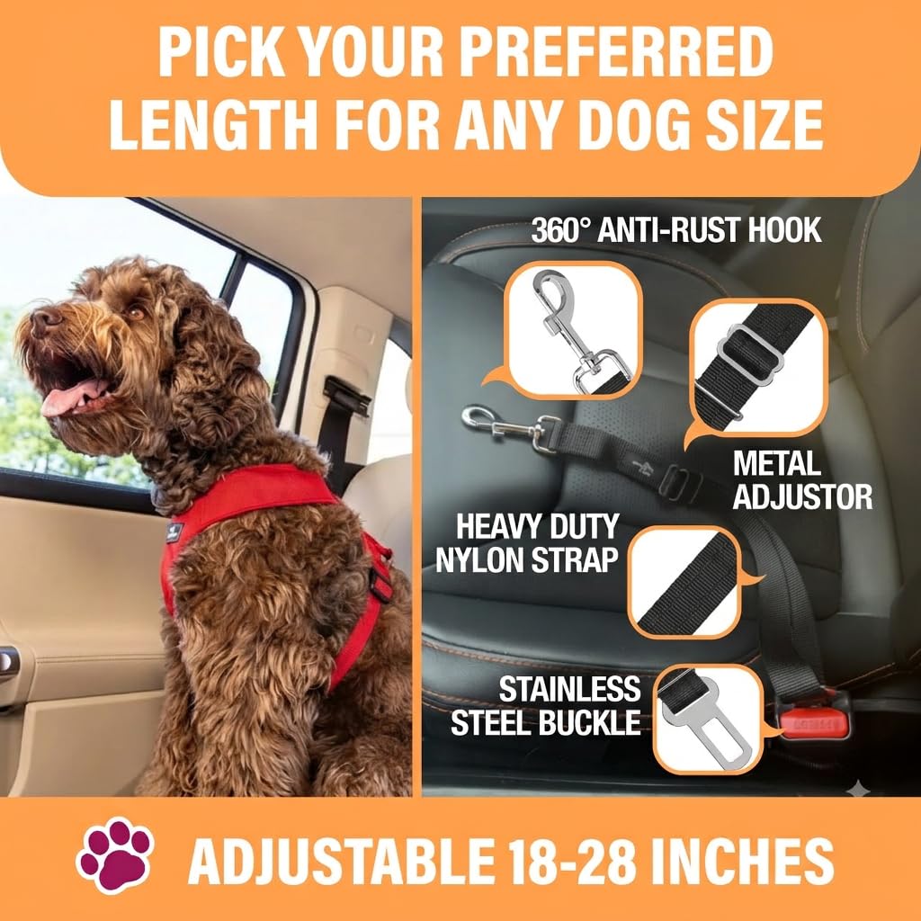 Black Adjustable Dog Car Seat Belt Z866