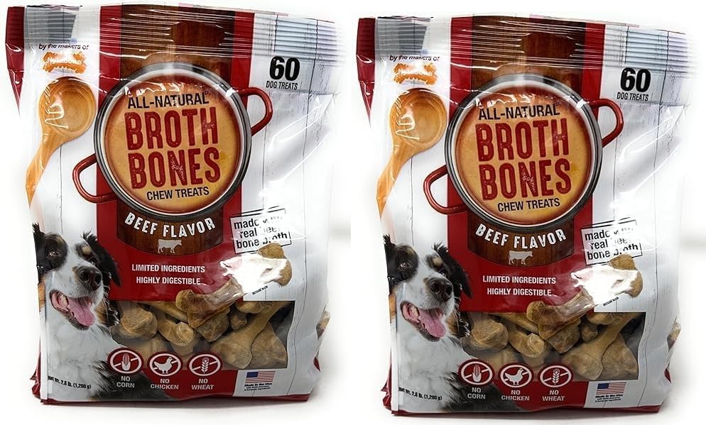 All-Natural Beef Broth Bones Dog Chew Treats U32498