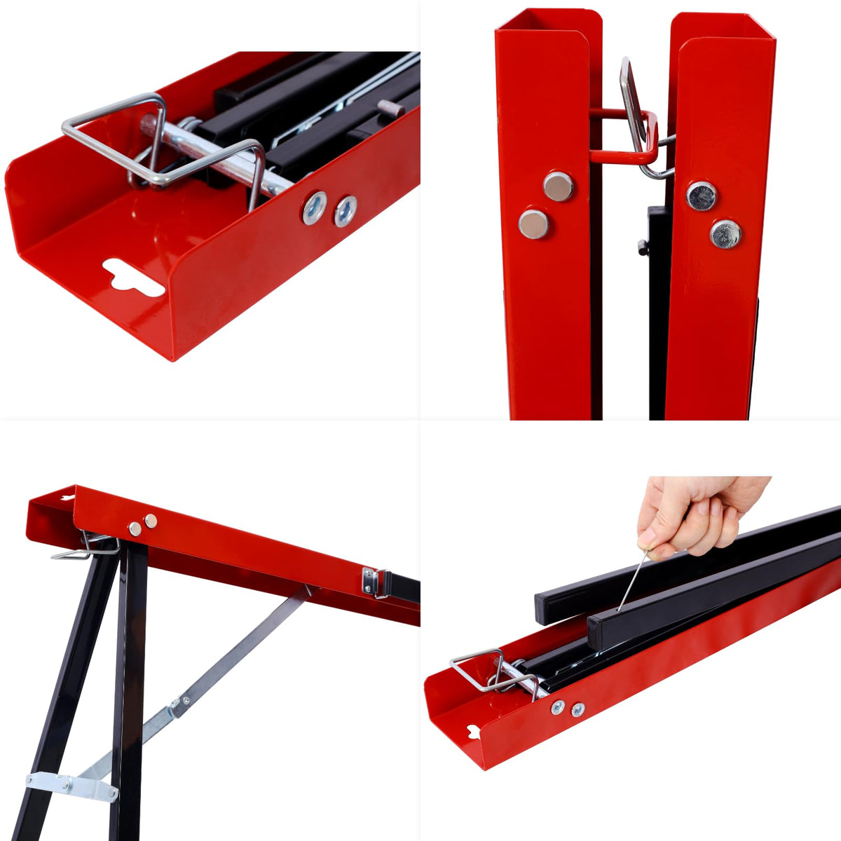 2 Pack Folding Heavy Duty Metal Sawhorse 550 Lb Capacity E450