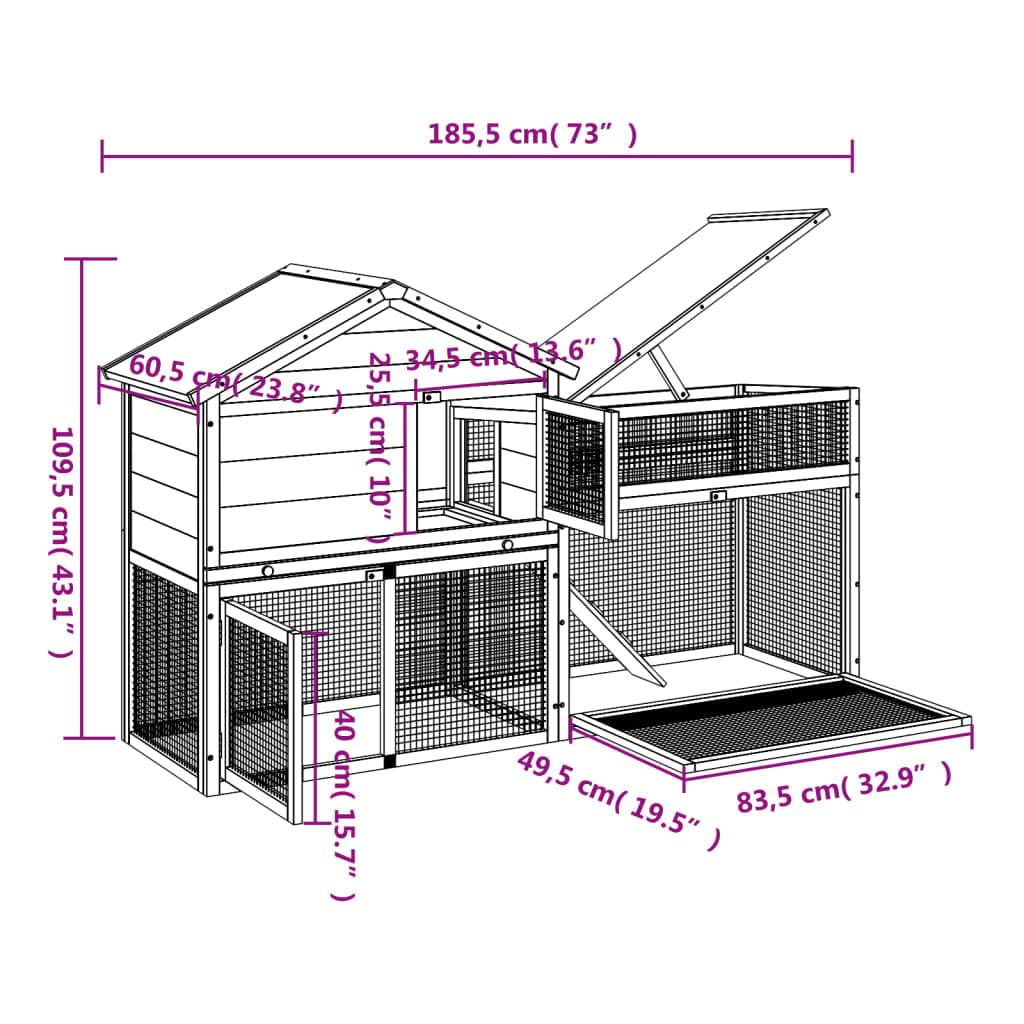 2-Tier Wooden Rabbit Hutch K23129