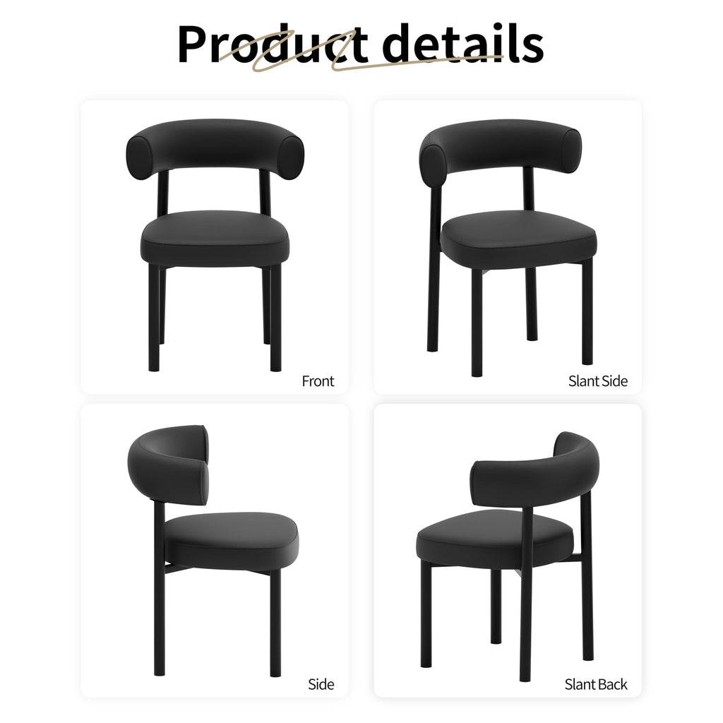 Black Faux Leather Dining Chairs Set of 4 P837895