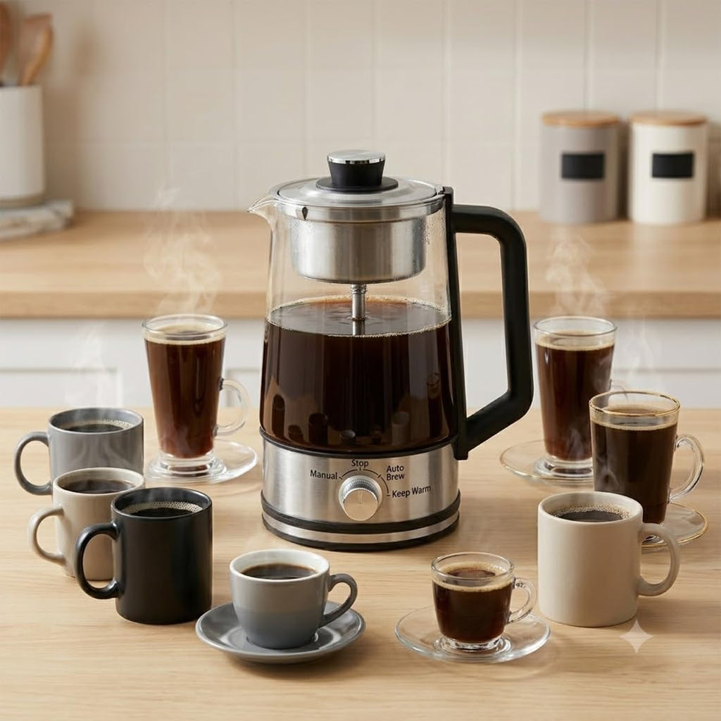 10-Cup Borosilicate Glass Electric Percolator Coffee Pot G4426