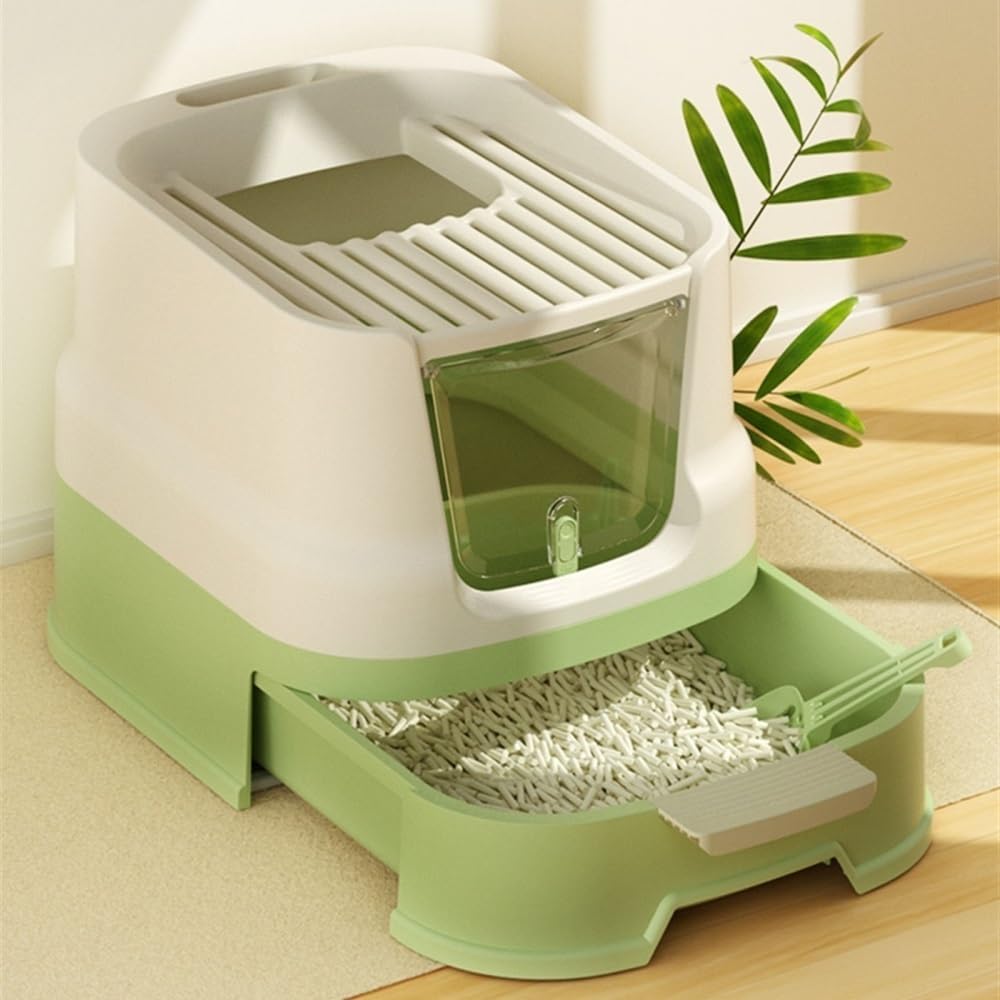 Enclosed Top-Entry Cat Litter Box with Scoop B1607