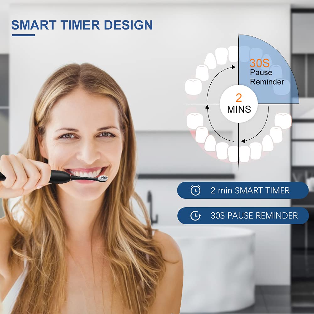 2 Pack Rechargeable Electric Toothbrushes with 8 Brush Heads H22244