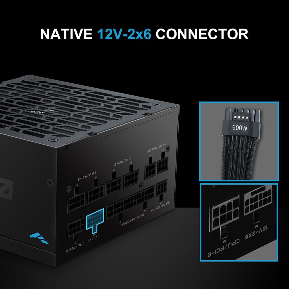 1000W Fully Modular ATX 3.1 Power Supply Black B977