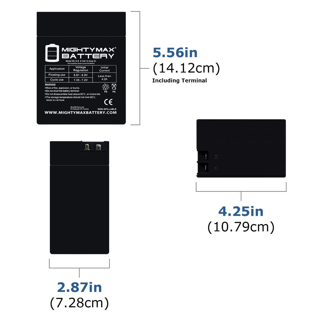 6V 14Ah AGM Replacement Battery 4 Pack L62170