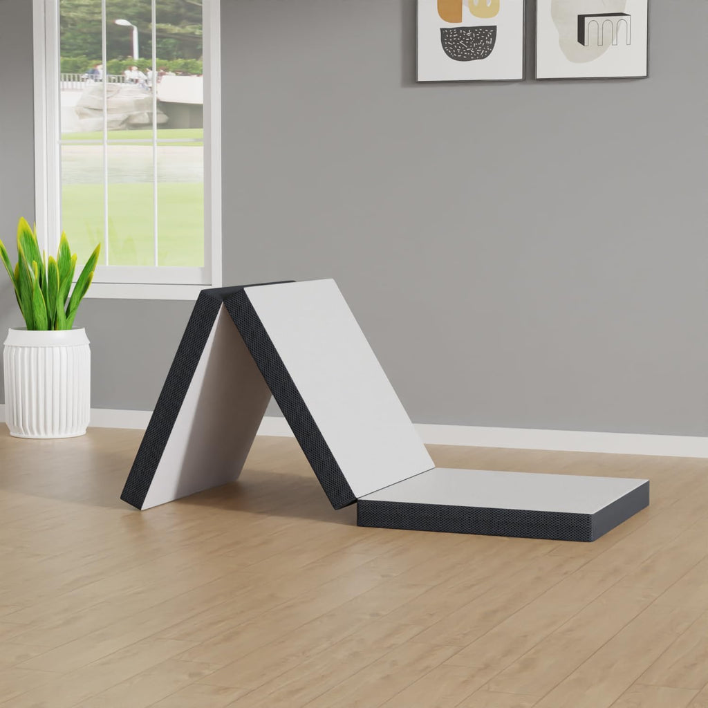 3 inch Tri Fold Memory Foam Mattress with Mesh Cover X324719