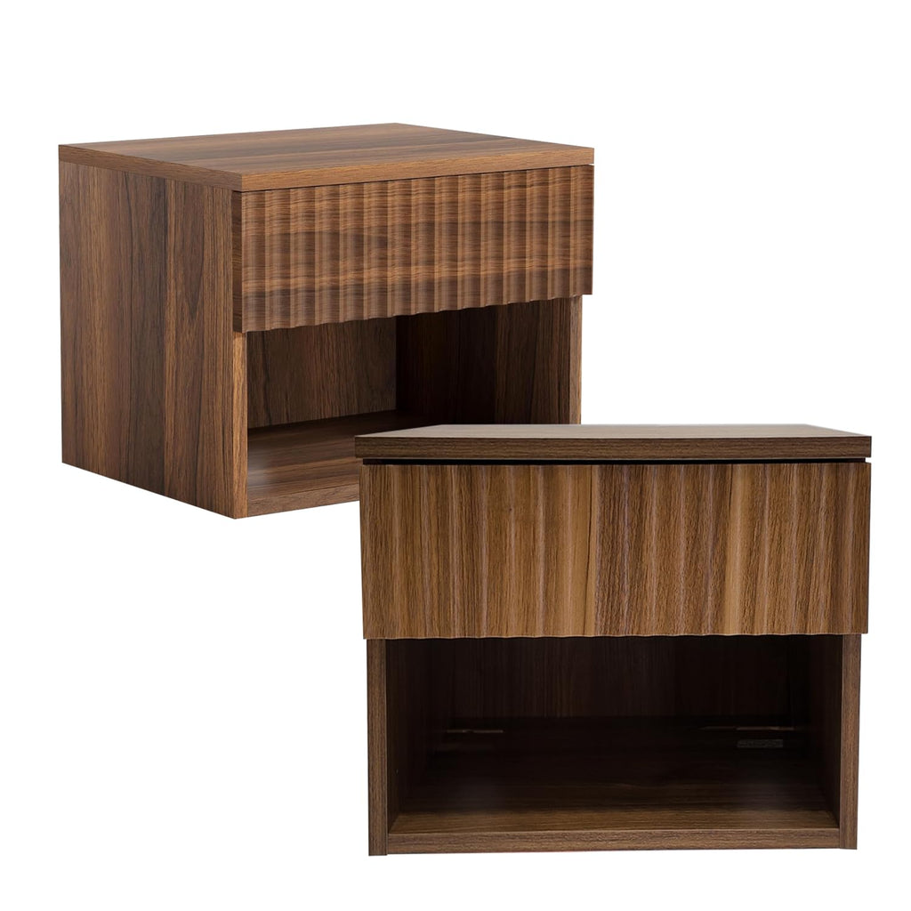 Wall Mounted Floating Nightstand Set of 2 with Drawer N374104