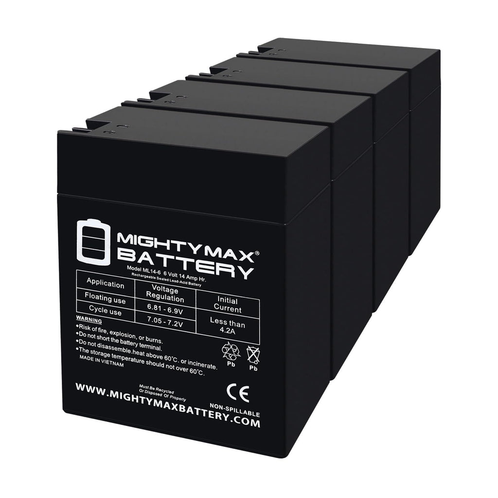 6V 14Ah AGM Replacement Battery 4 Pack L62170