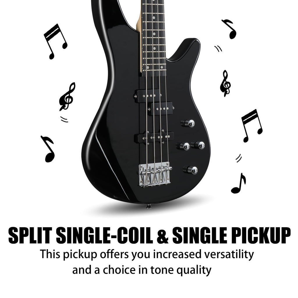 Electric Bass Guitar 4 String Kit Black W77050