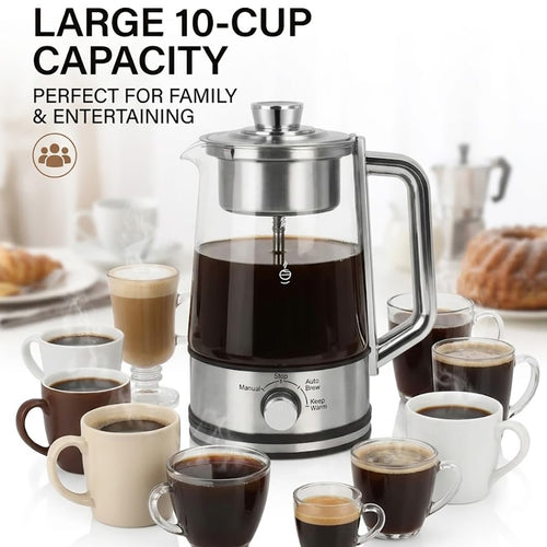 10-Cup Borosilicate Glass Electric Percolator Coffee Pot G4426