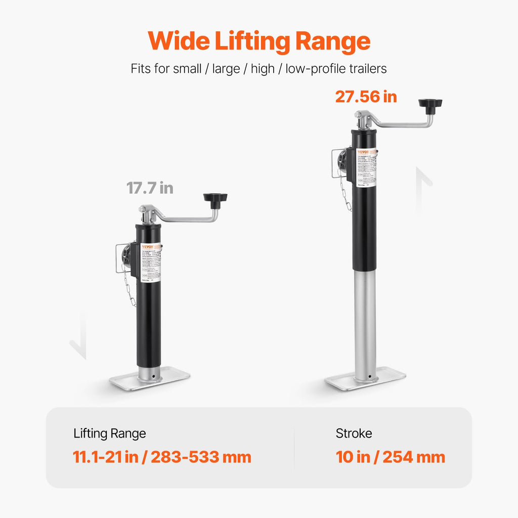 2000 lbs Weld-on Swivel Trailer Jack with Handle M5191