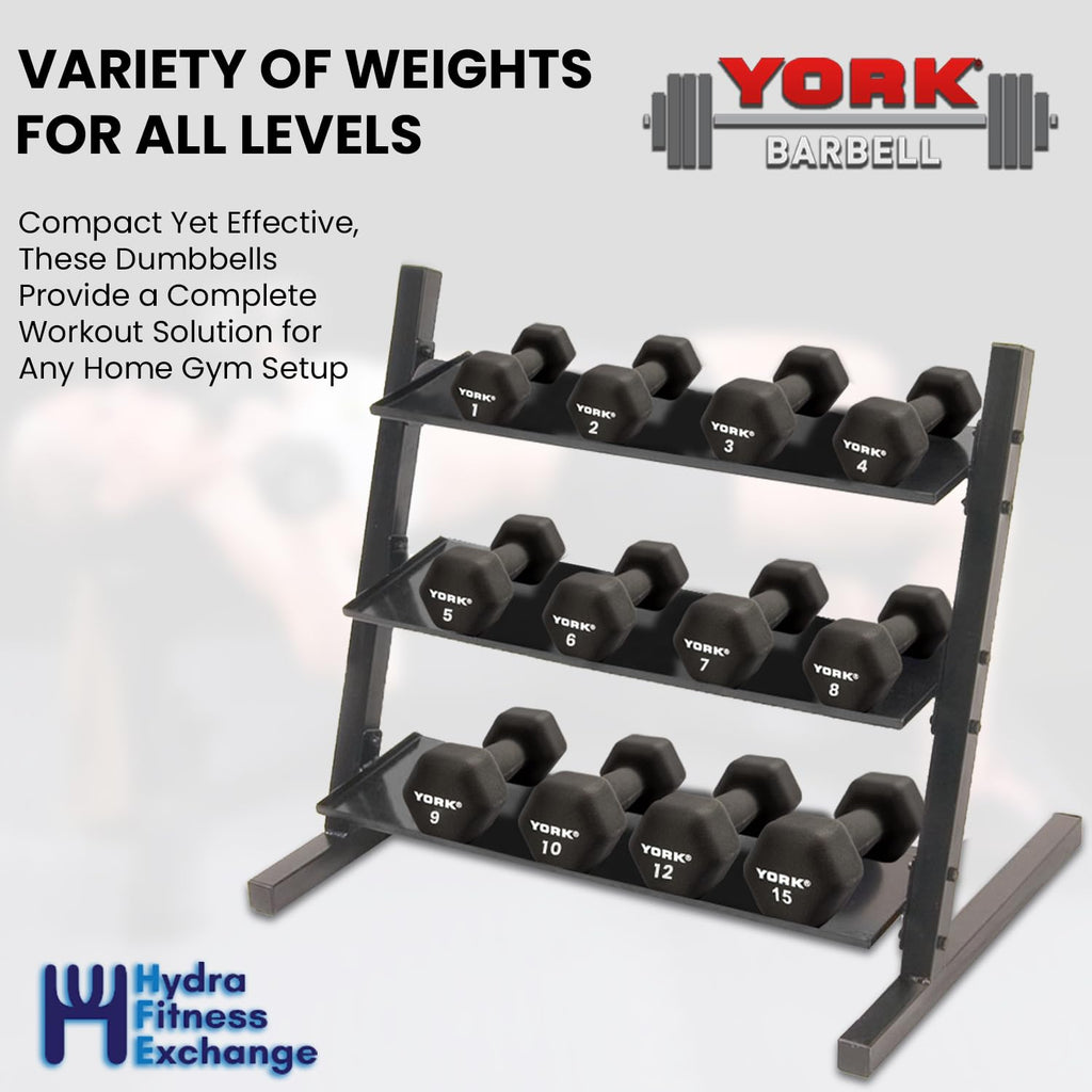 Neoprene Hexagon Dumbbells with Cast Ergo Handle, 10lb Pack of 4 W929001