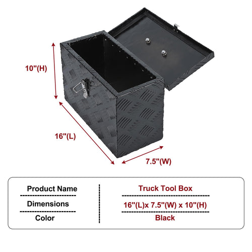 16 Inch Heavy-Duty Aluminum Truck Tool Box with Stripe Tread Design Q217