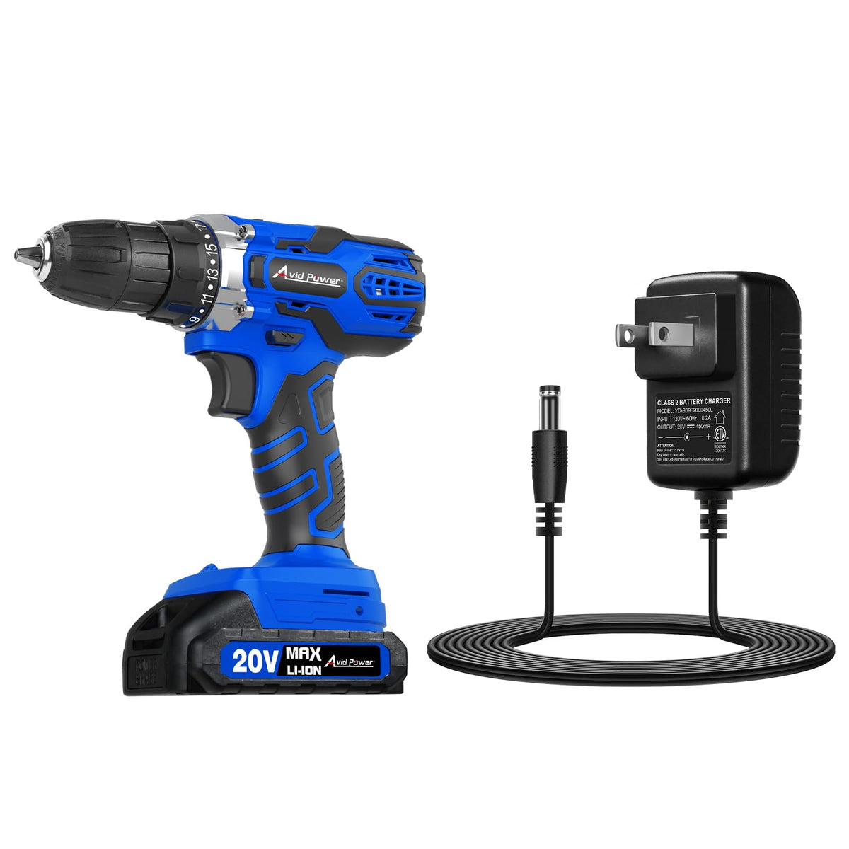 20V Cordless Drill Set with Battery and Charger E2370