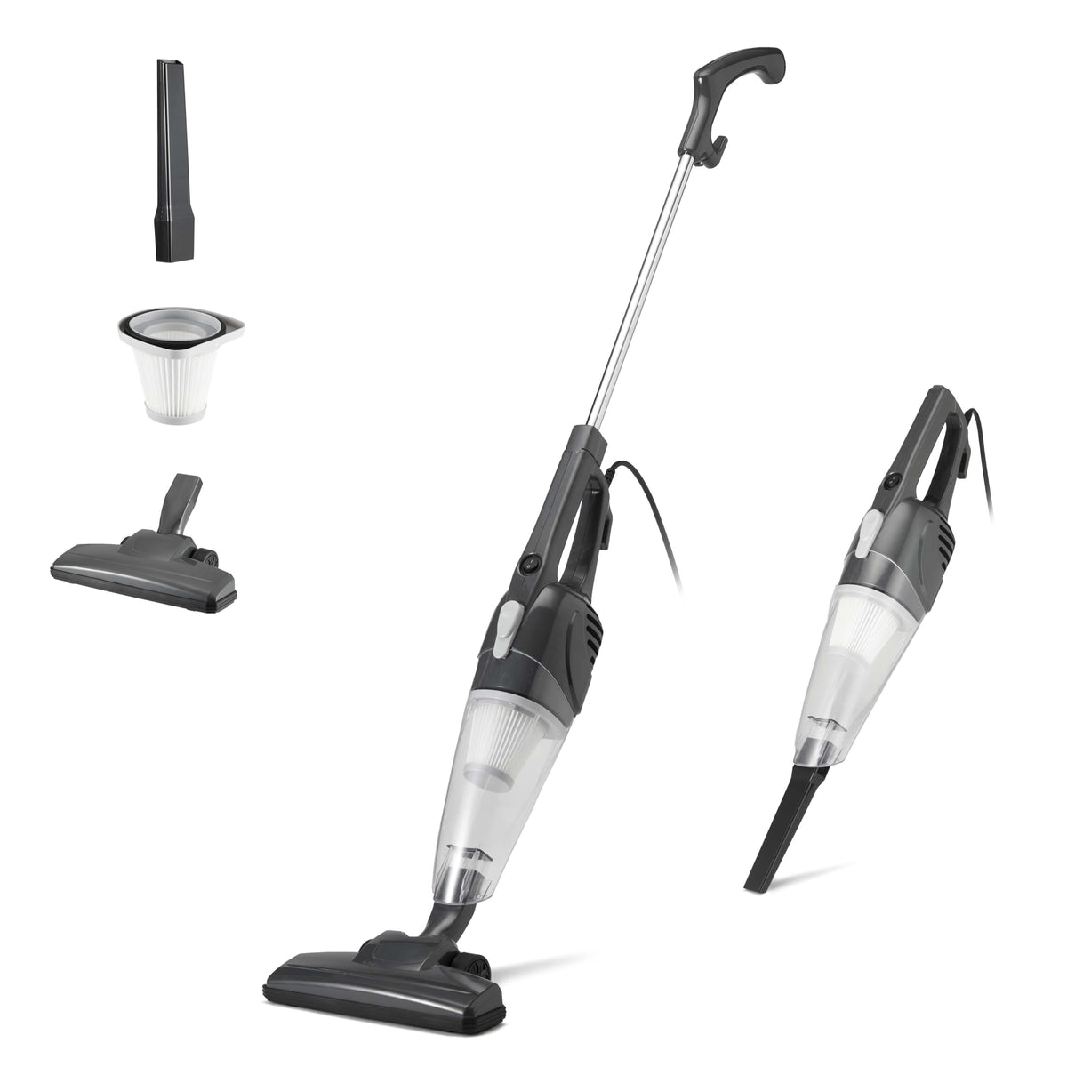 2-in-1 Corded Stick Vacuum Cleaner, Converts to Handheld, Lightweight, Black W9306