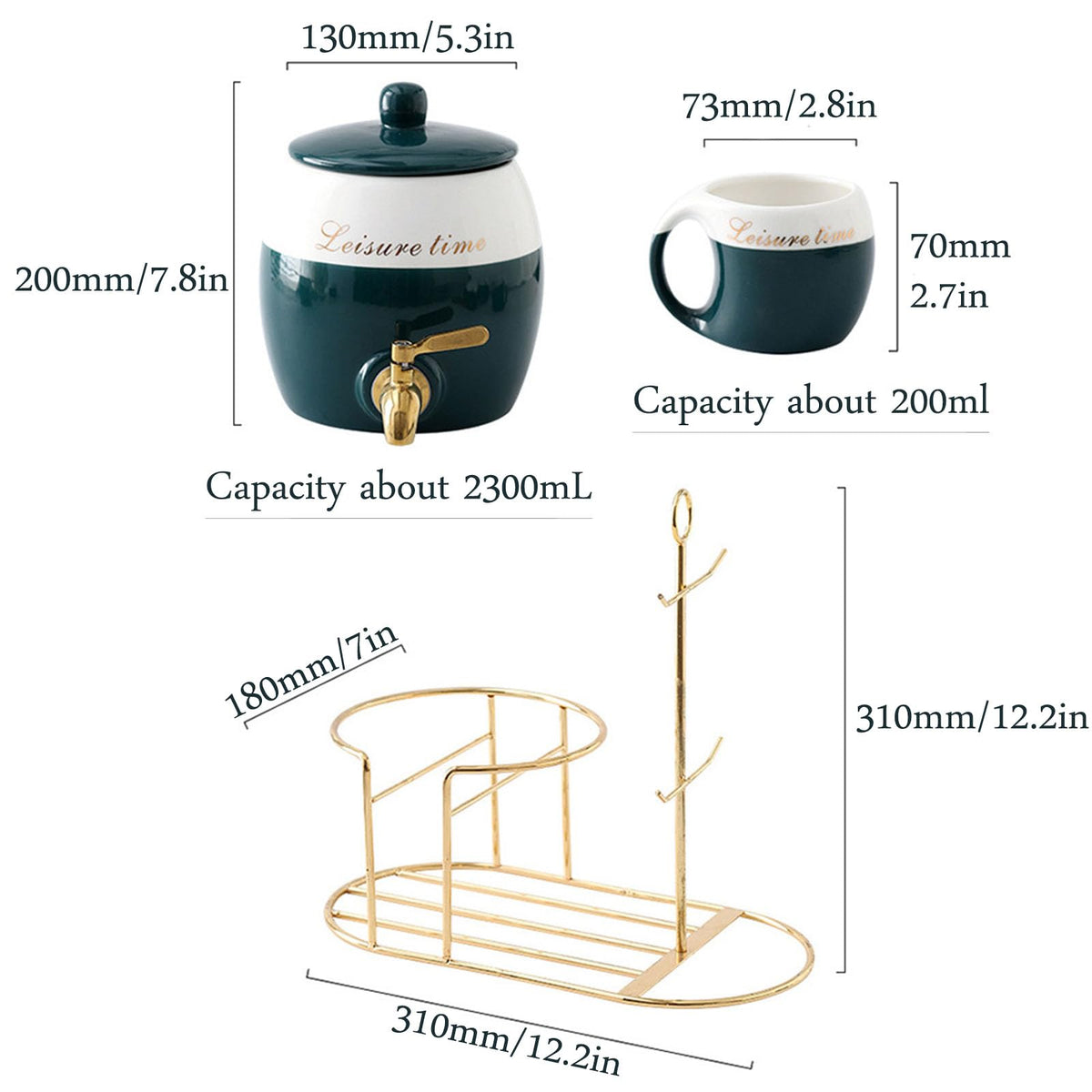 Ceramics Drink Dispenser with Stand Y8539