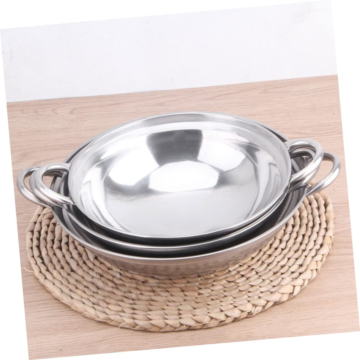 Stainless Steel Double Handle Cooking Pot with Lid U164504