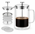 French Press Coffee Maker Double Wall Glass 1L Y981194