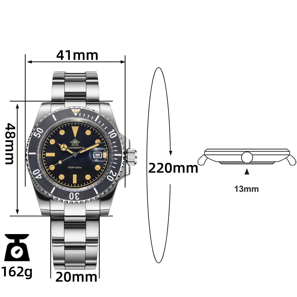41MM Quartz Dive Watch Stainless Steel Bracelet C9540