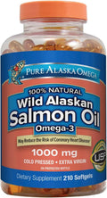 Omega-3 Wild Alaskan Salmon Oil 1000mg Softgels, 210 Count D603839