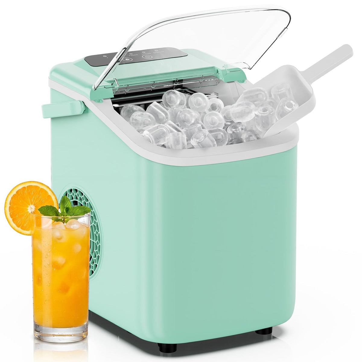 Countertop Ice Maker with Basket and Scoop, 26lbs Daily D9642