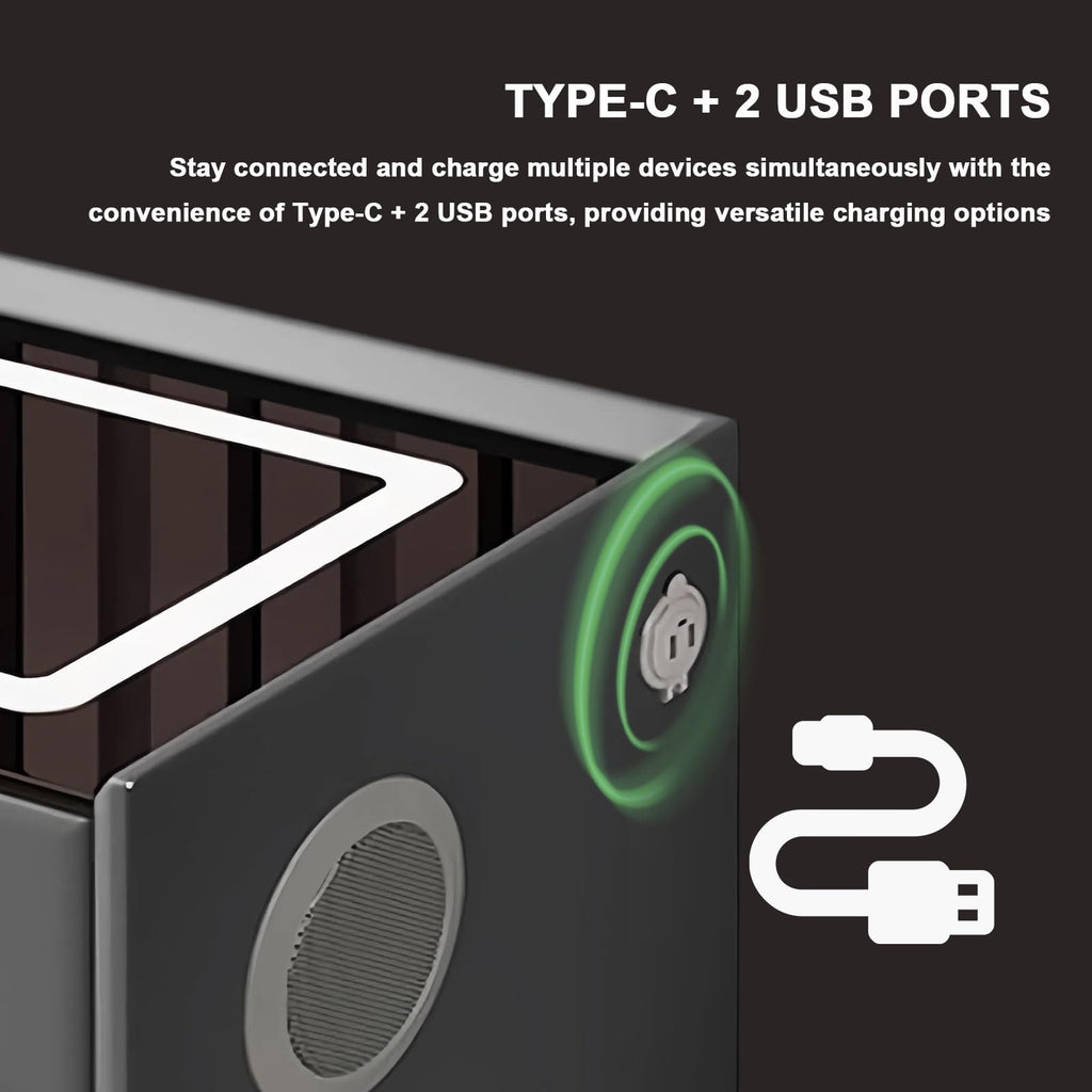 Orange 3 Drawer Nightstand with Wireless Charging and USB Port W586972