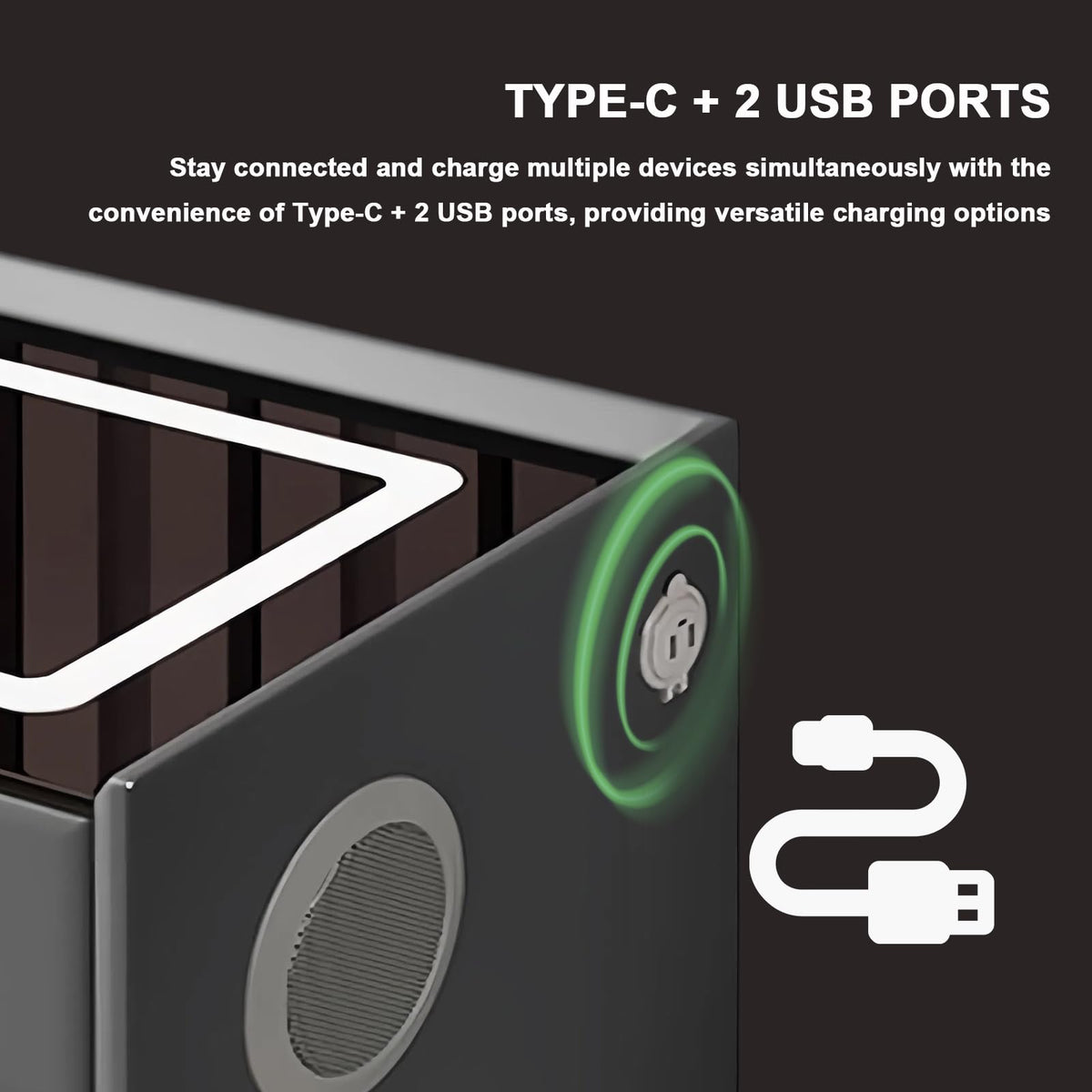 Orange 3 Drawer Nightstand with Wireless Charging and USB Port W586972
