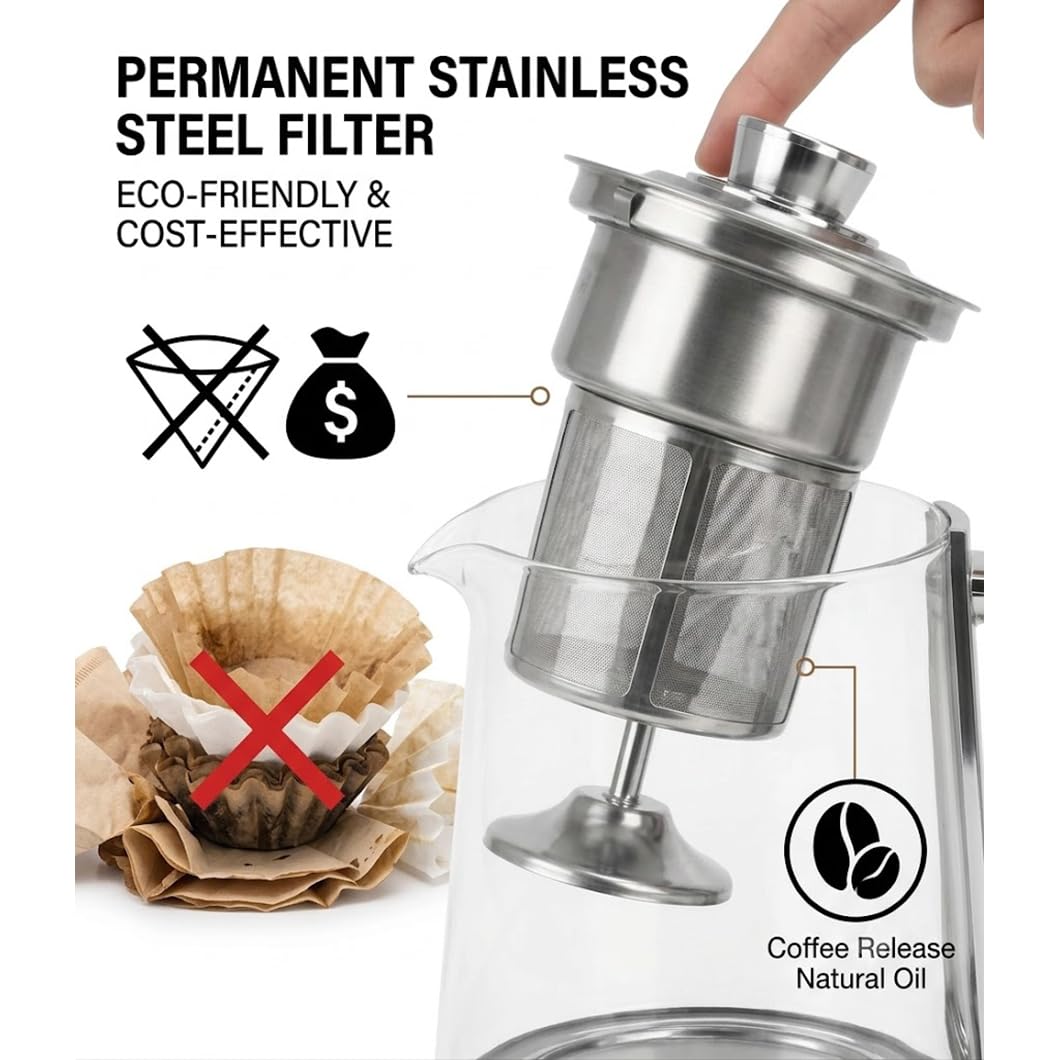 10-Cup Borosilicate Glass Electric Percolator Coffee Pot G4426