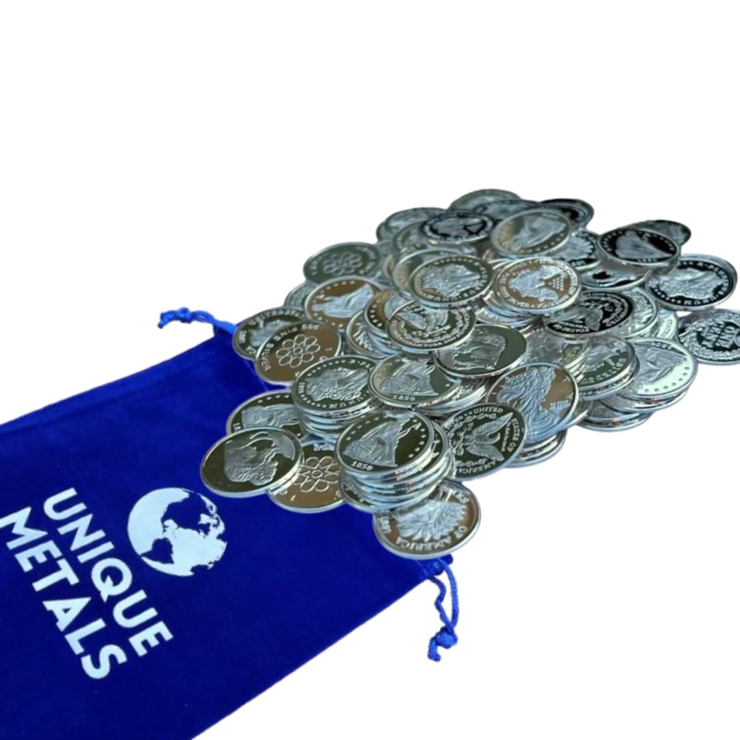 10 One Gram .999 Pure Silver Coins with Jewelry Pouch K64320
