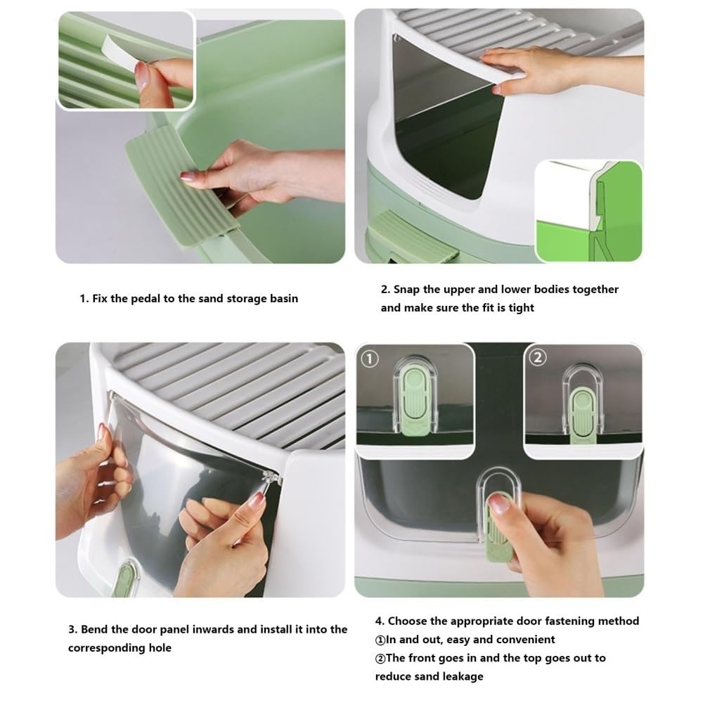 Enclosed Top-Entry Cat Litter Box with Scoop B1607
