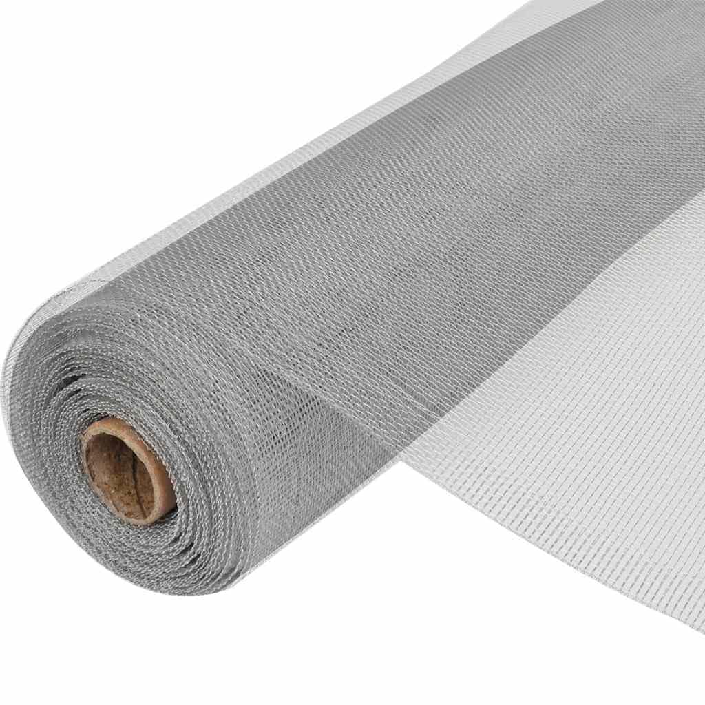 Aluminum Mesh Screen 39.4x196.9 Inch Silver O822653