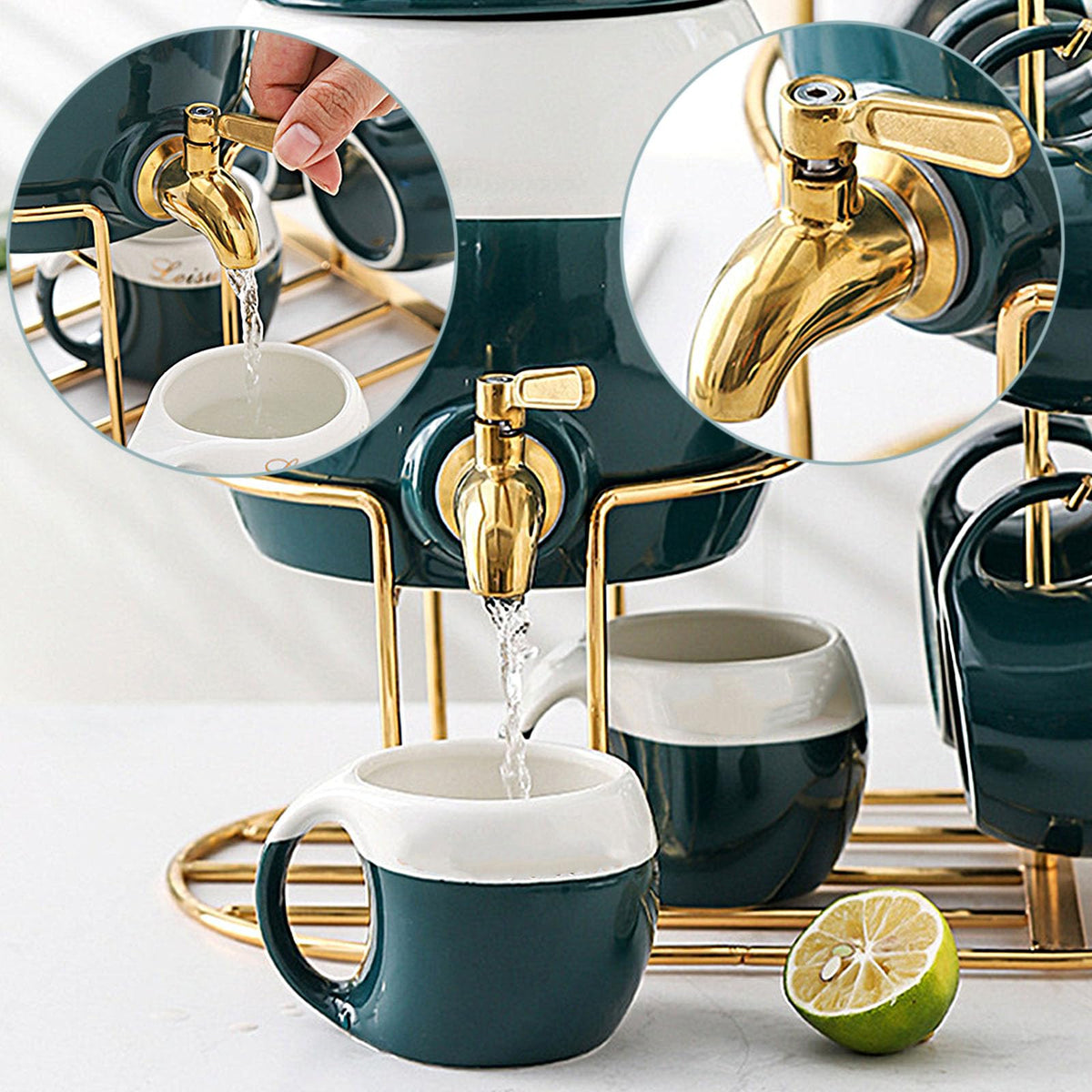 Ceramics Drink Dispenser with Stand Y8539